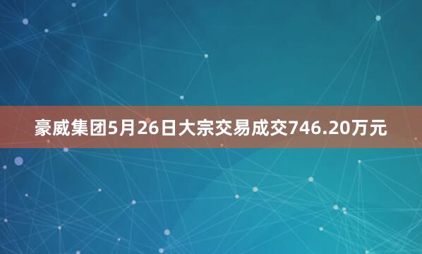 豪威集团5月26日大宗交易成交746.20万元