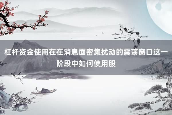 杠杆资金使用在在消息面密集扰动的震荡窗口这一阶段中如何使用股