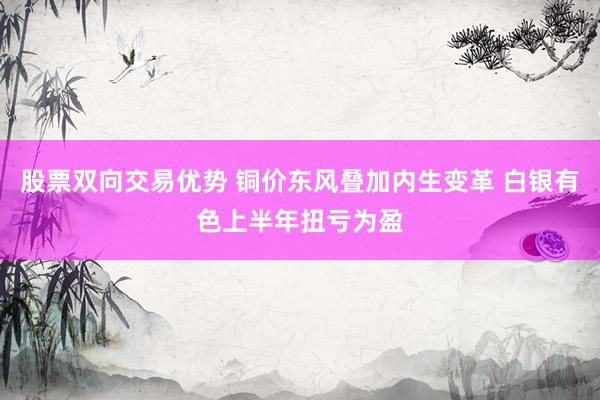 股票双向交易优势 铜价东风叠加内生变革 白银有色上半年扭亏为盈